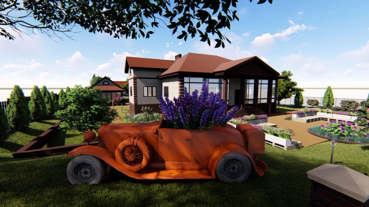 Дизайн ландшафта участка в пос. Ишлеи